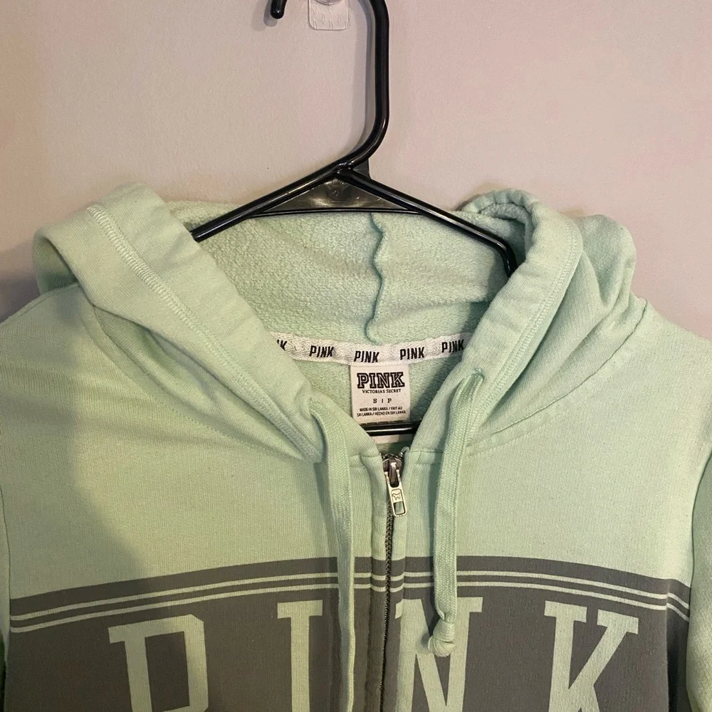 PINK Victoria's Secret Light Green Hoodie - Picture 2 of 4